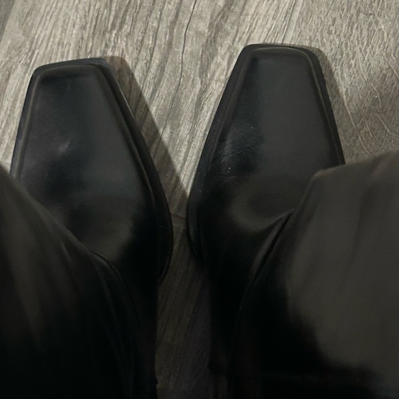 Zara x Massimo Dutti Women’s Leather Boots Square Toe Heels 38 NWT US 7.5 - Picture 5 of 9